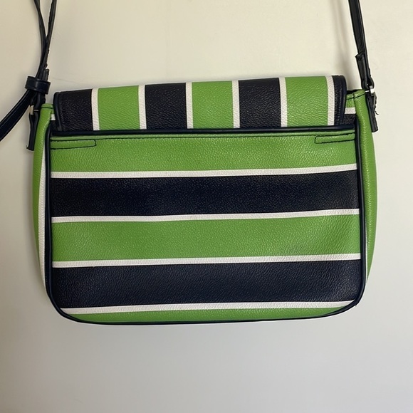 Vera Bradley Striped Crossbody Bag Green/Navy - Picture 6 of 7